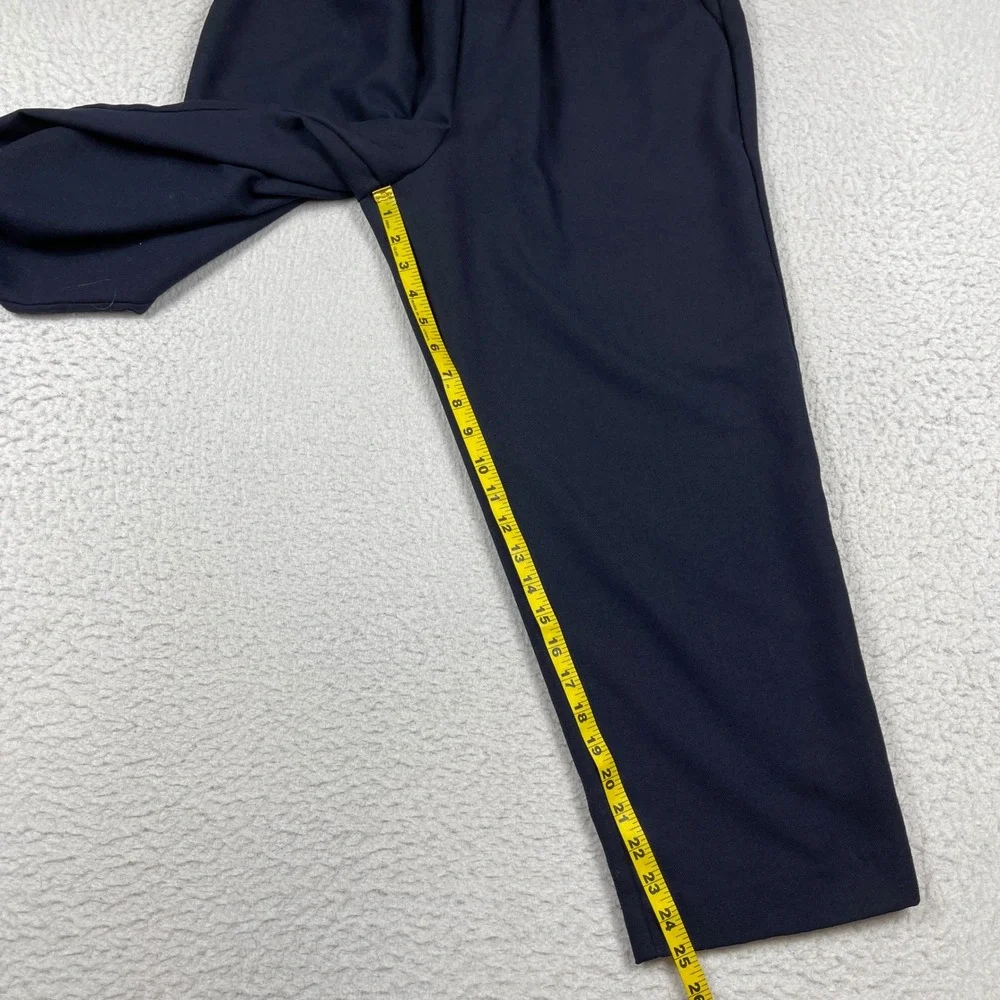 Briggs New York Pants Womens 16 Navy Blue Elastic Waist Pull On Straight Leg